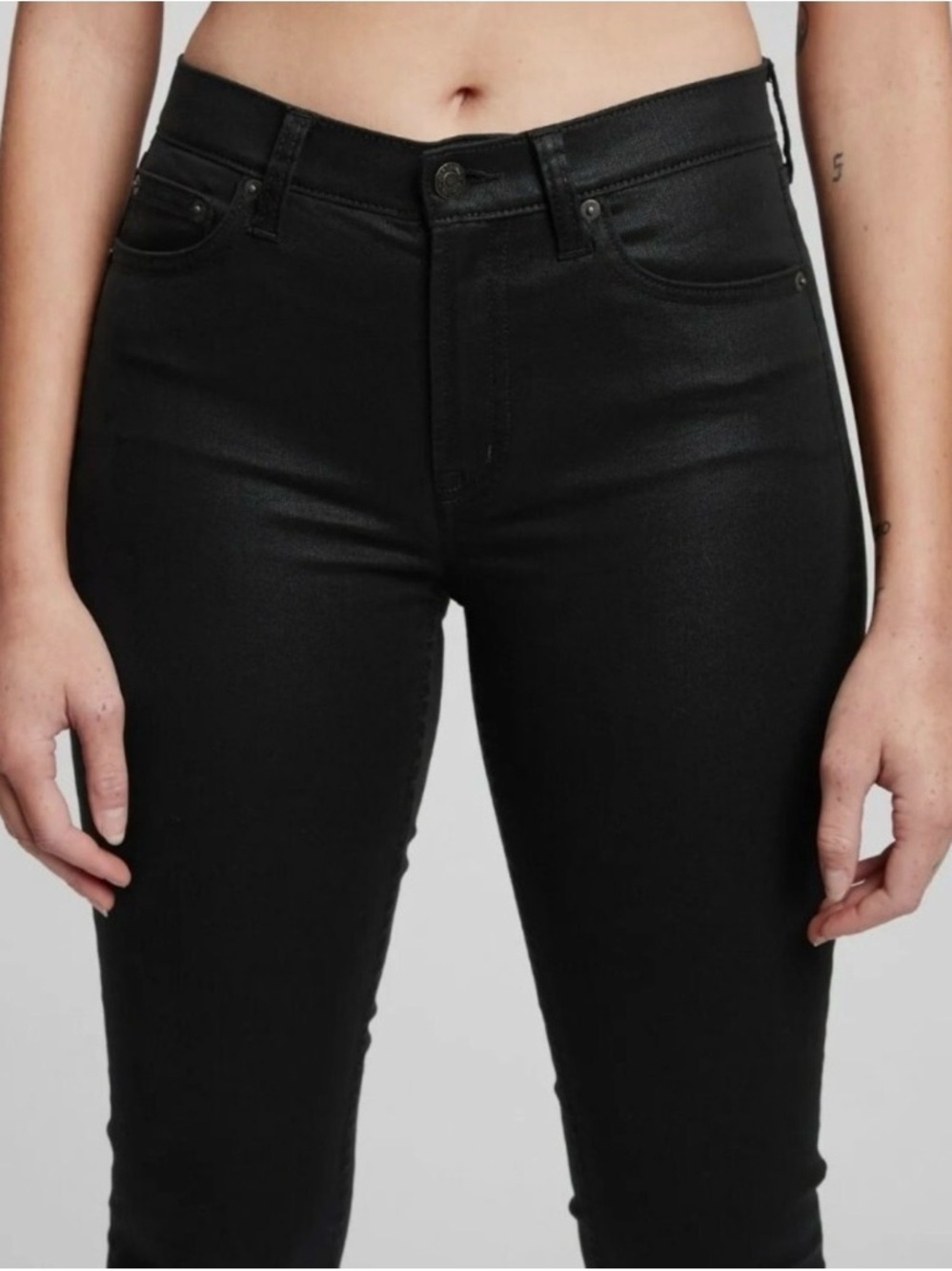 GAP Jeans | Coated Black Vintage Slim Mid-Rise Jeans | Slim Jeans